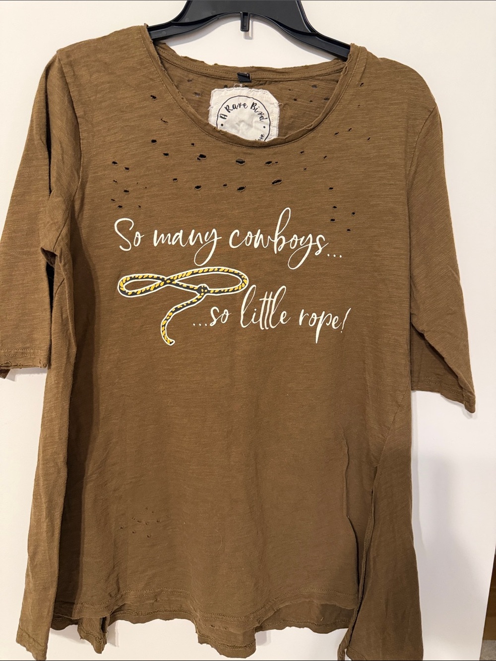 A Rare Bird, So Many Cowboys Brown Graphic Tee